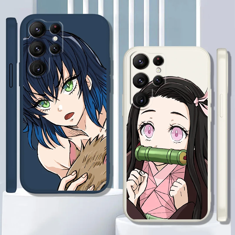 

Nezuko Kimetsu No Yaiba Case For Samsung Galaxy S22 S21 S20 S10 Note20 10 Ultra Plus Pro FE Lite Liquid Rope Phone Cover Coque