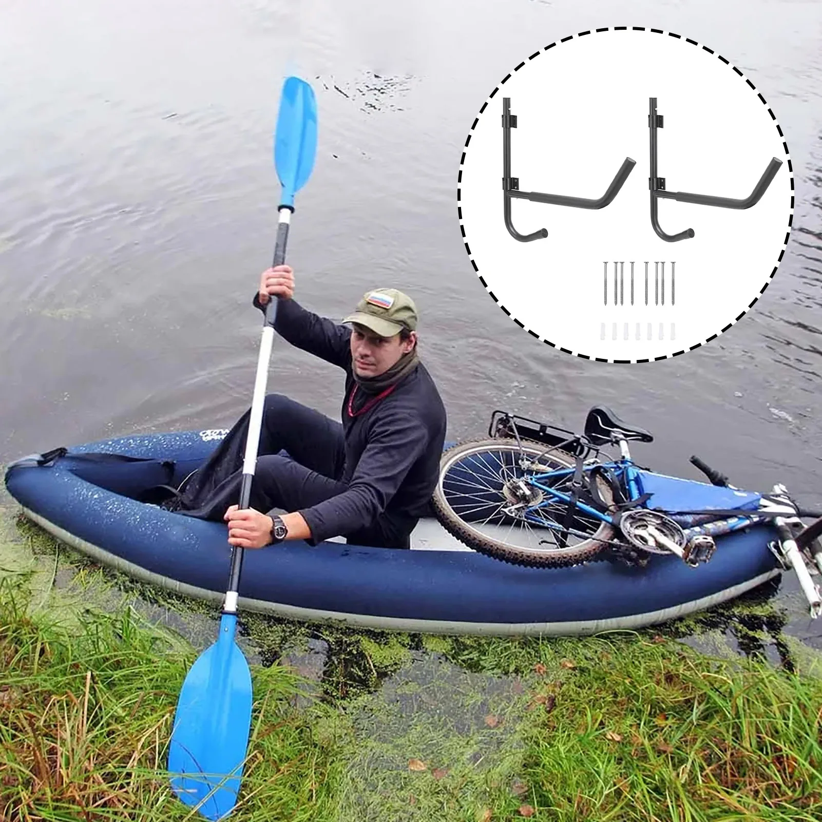 

Kayak Rack Wall Mount Canoe Hanger Hooks Garage Hanger Ladder Bracket For Hangings Outdoor Beach Folding Chair Surfboard