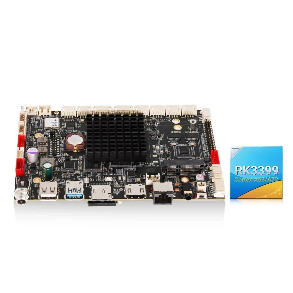 Материнская плата RK3399 с шестью ядрами 1.8ГГц, 2ГБ+32ГБ, 4K LVDS EDP, Wi-Fi, 4G LTE, ОС AndroidLinux, плата для разработки RK3399 (art.: 3920dbd2bcfe2) - 3920dbd2bcfe2