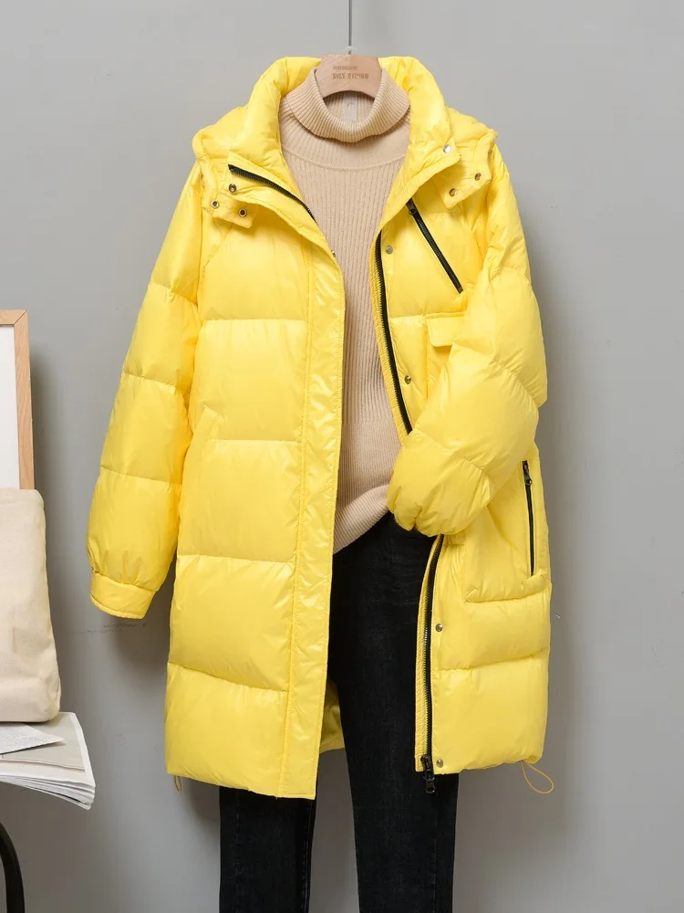 New Women Long Down Jacket Casual Style Autumn Winter Coats And Parkas Female Outwear