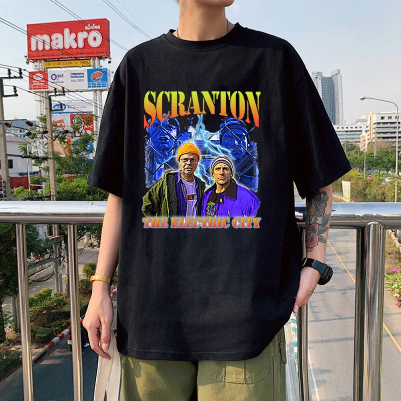 

Футболка Scranton с надписью The Office Dunder Mifflin Dwight Tv Show Scranton мужская летняя хлопковая Футболка мужские брендовые топы футболки оверсайз