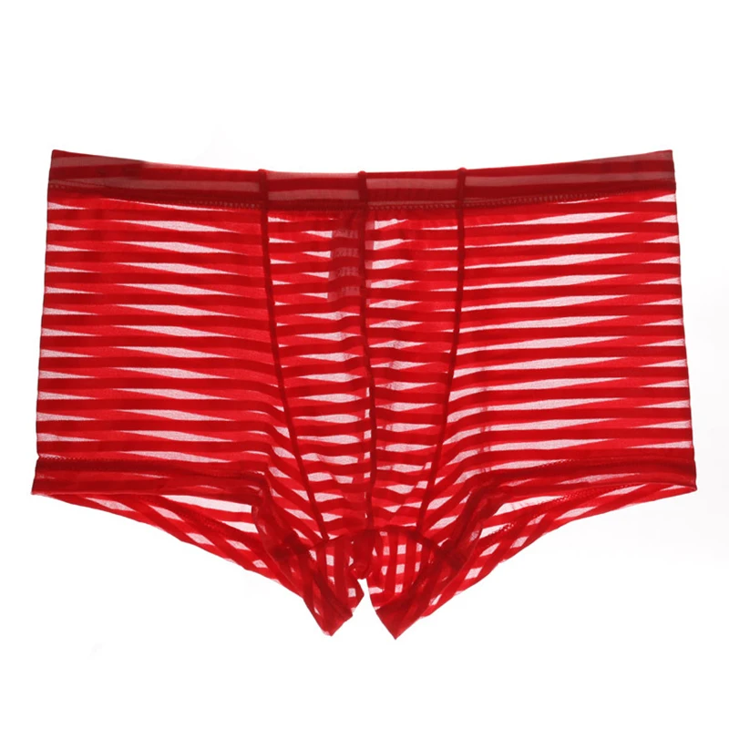 Underwear Pants Mens Ultra-thin Transparent Male Mid-rise Mesh Slips Panties Boxer Shorts