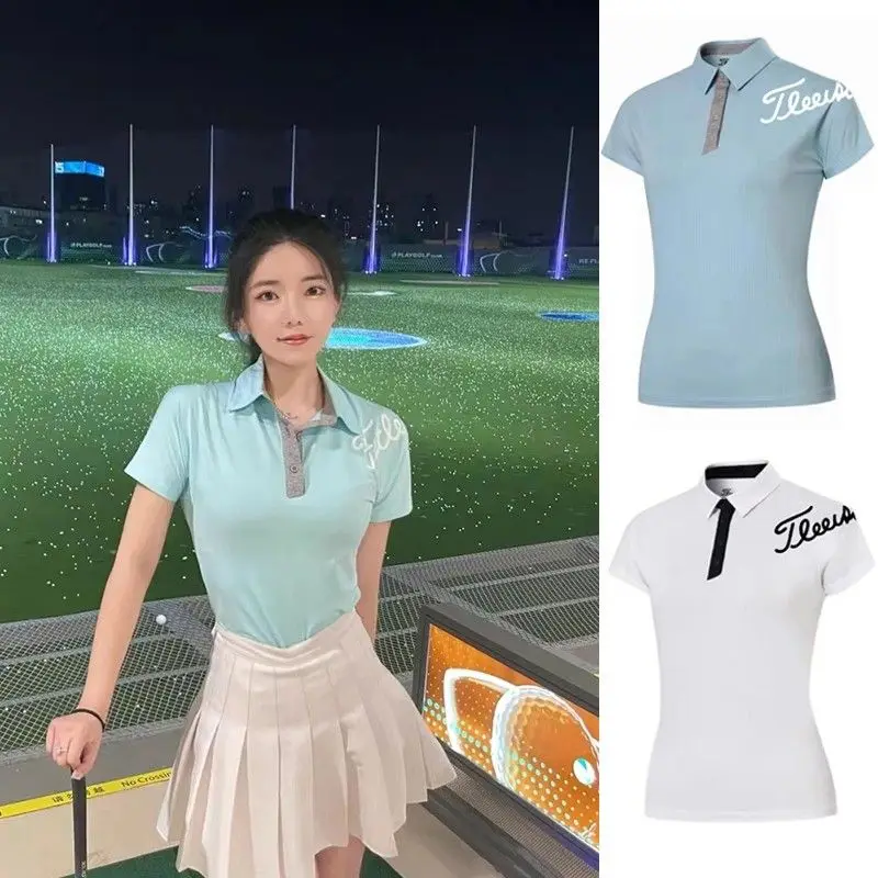

Golf Shirts for Women's Summer Sports Slim-fit Breathable Quick-drying Polo Shirt Outdoor Sports Casual Short-sleeved T-shirt