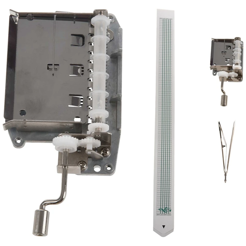 

30-Note Tapes Hand Crank Music Mechanical Musical Box With Hole Puncher & 15 Notes Music Instrument Set