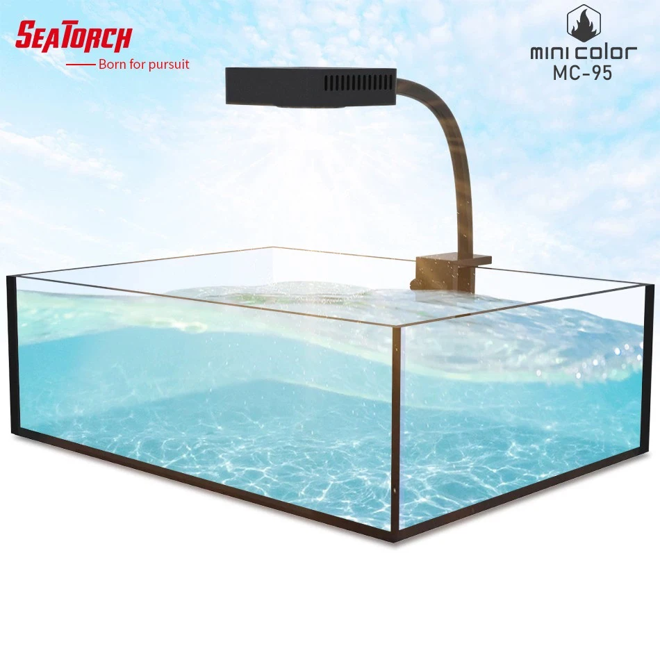 

SeaTorch Min Color MC-95 Blue and White Saltwater Freshwater LED Aquarium Reef Light for Nano Fish Tank