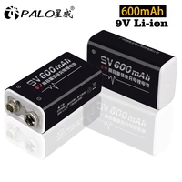 palo 9v rechargeable battery 600mah 6f22 battery 9v li ion lithium batteries for multimeter microphone toy remote control ktv