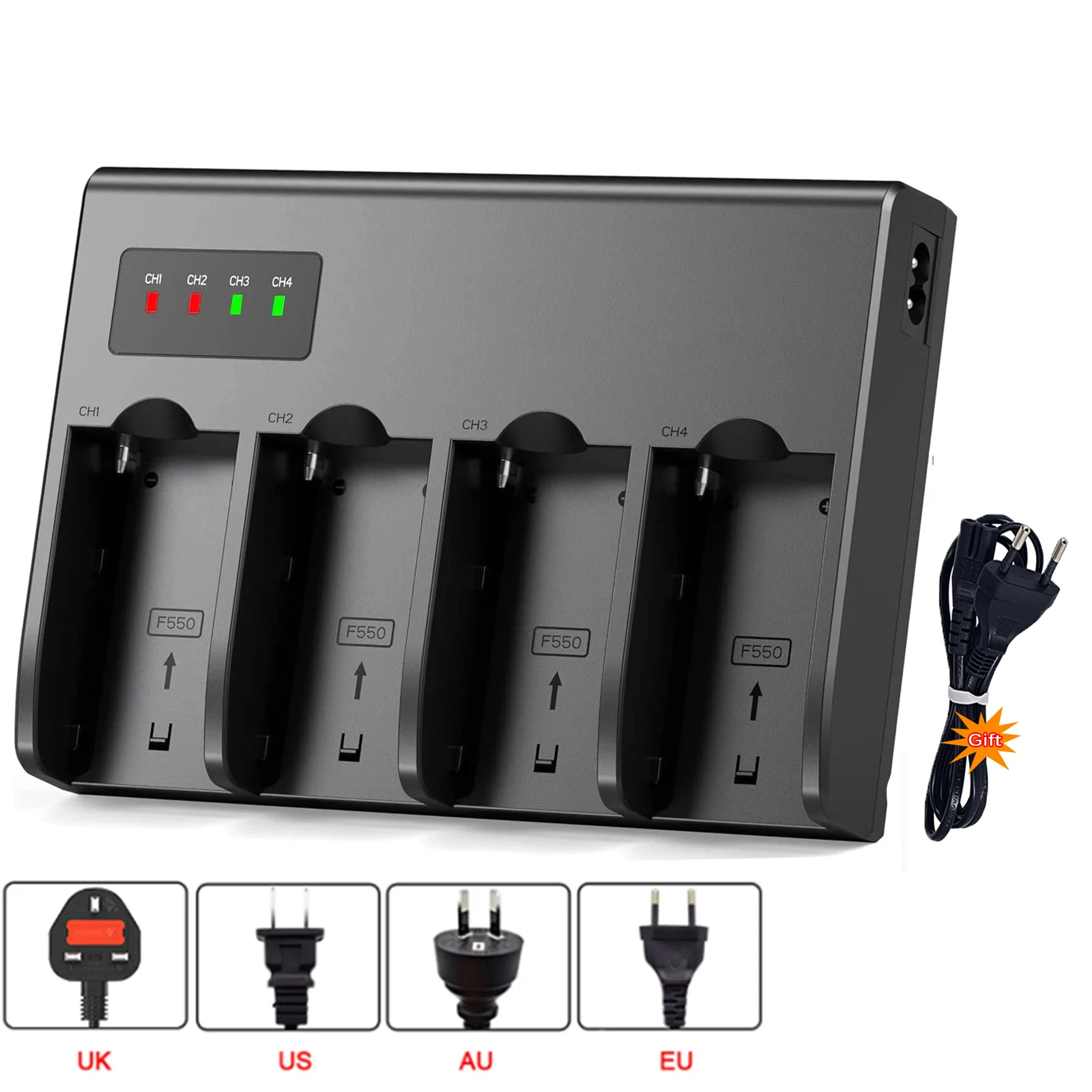 NP-F960 NP F960 4-канальное светодиодное зарядное устройство для SONY NP-F550 NP-F570 NP-F750 NP-F330