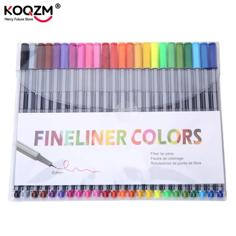 

Professional Finliner 0.4 Mm 24 Fineliner Pens Color Fineliners Set Markers Quality Colorful Art Marker Pen Art Painting Fine