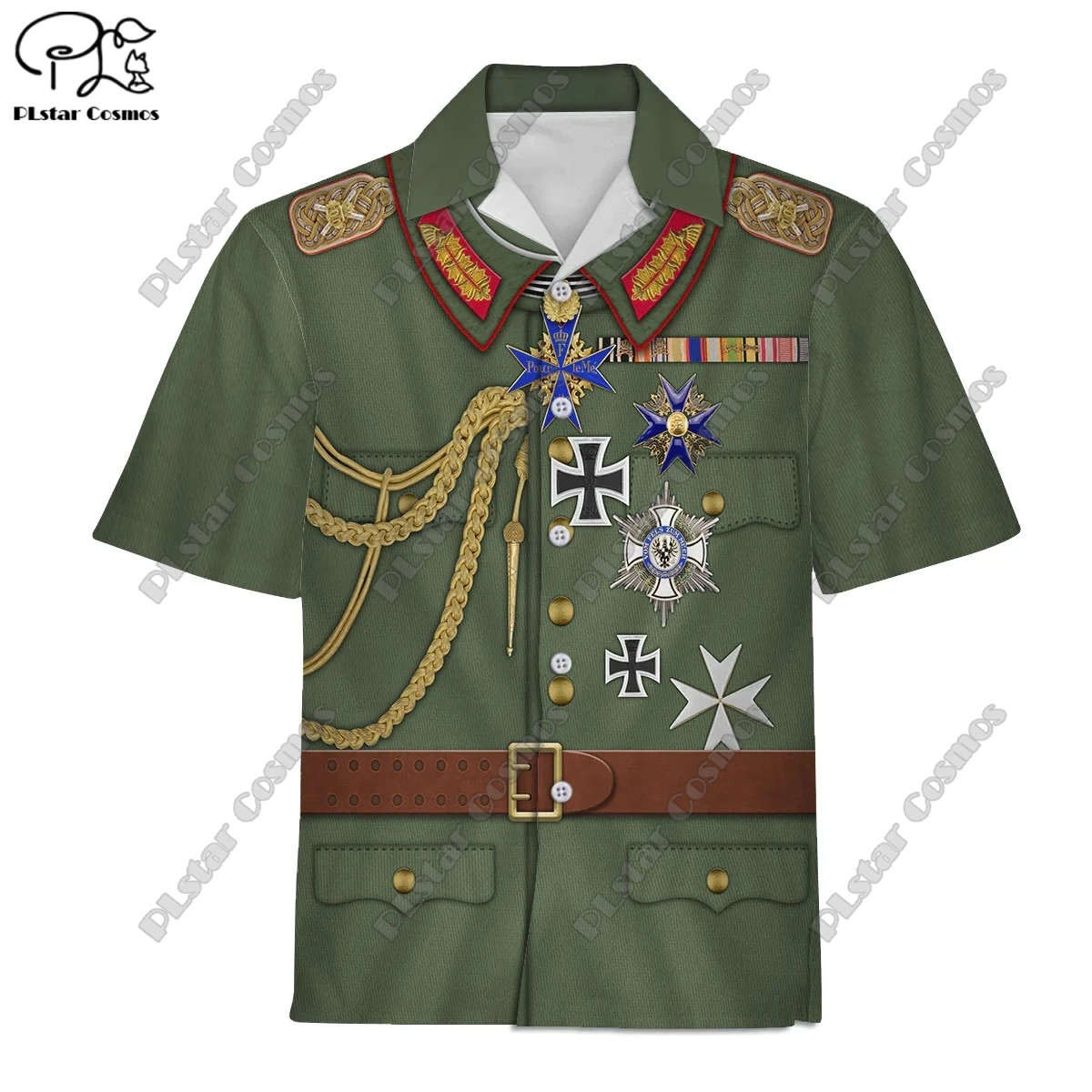

Infantry German Soldier Uniform Cosplay Costume 3D Printing Short Sleeve Shirt Streetwear Womens Mens Summer Shirts