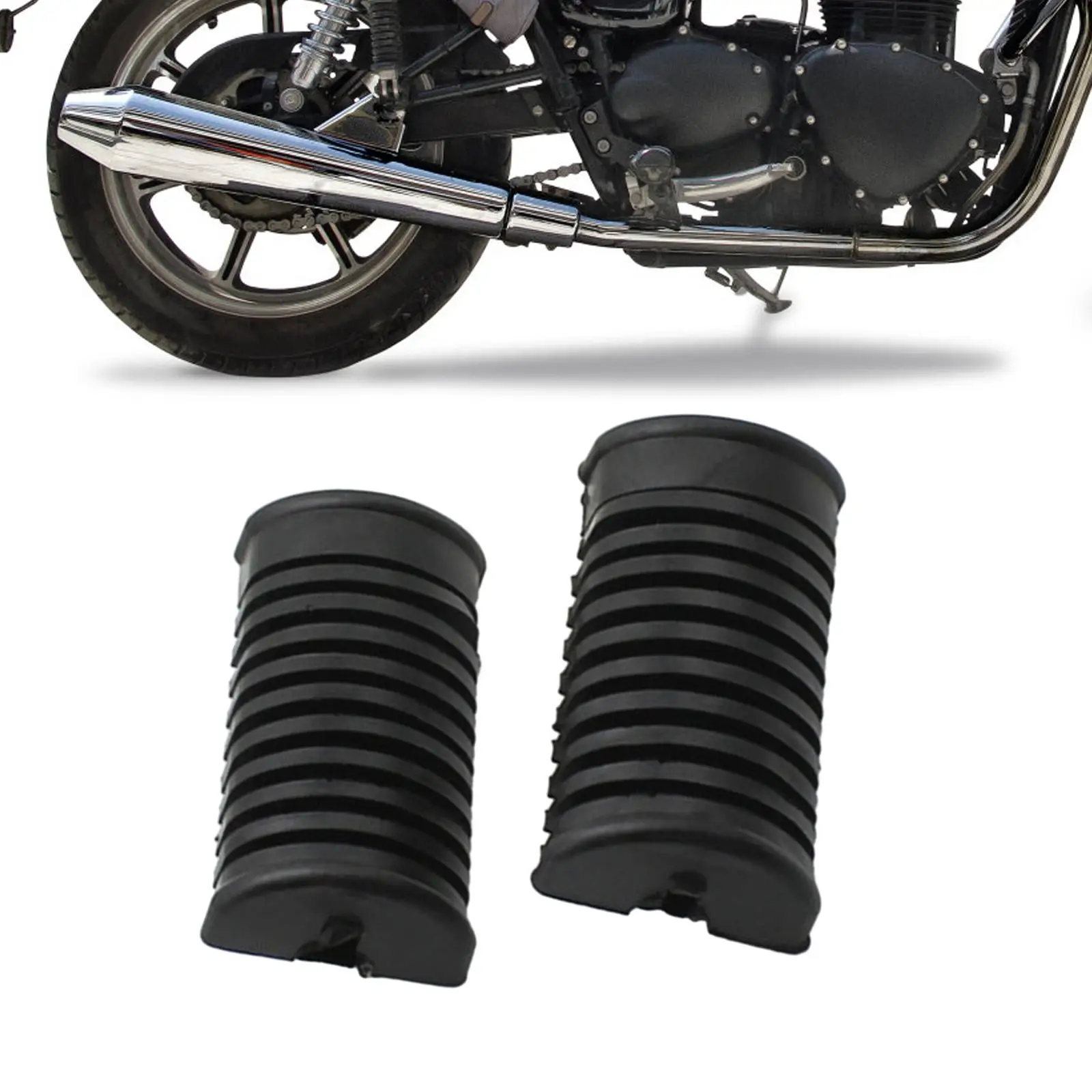 2x Motorcycle Rubber Footrest Coves Black Foot Peg Pedals for Jd100 110