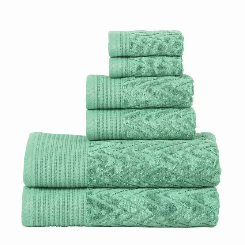 

Cotton Chevron 6-Piece Towel Set - Cascade
