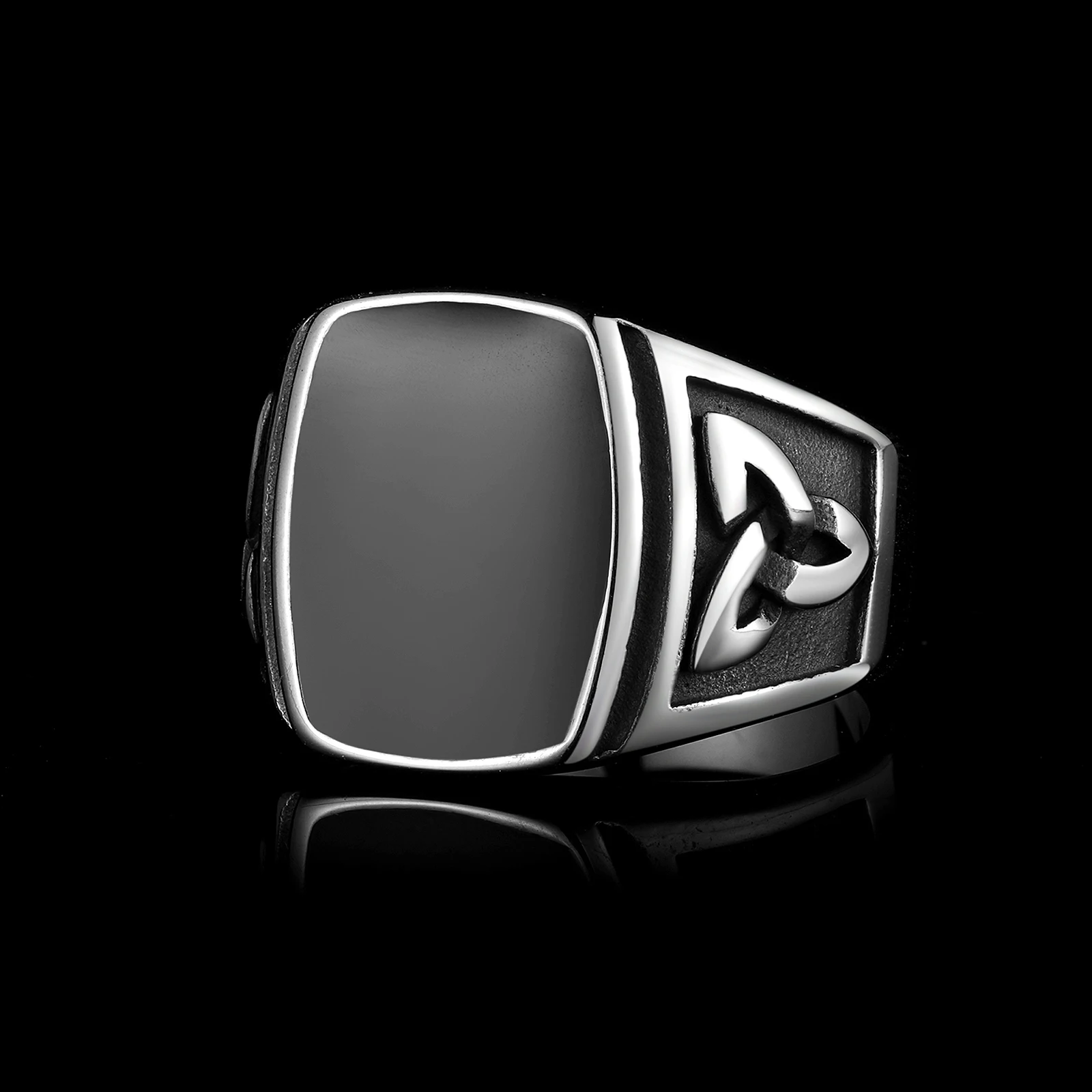 Фото Нержавеющая сталь Viking Company скандинавская мифология гигантское мужское эпоксидное кольцо с узлом защитные анели унисекс ювелирные изделия для мужчин подарок на вечеринку №1