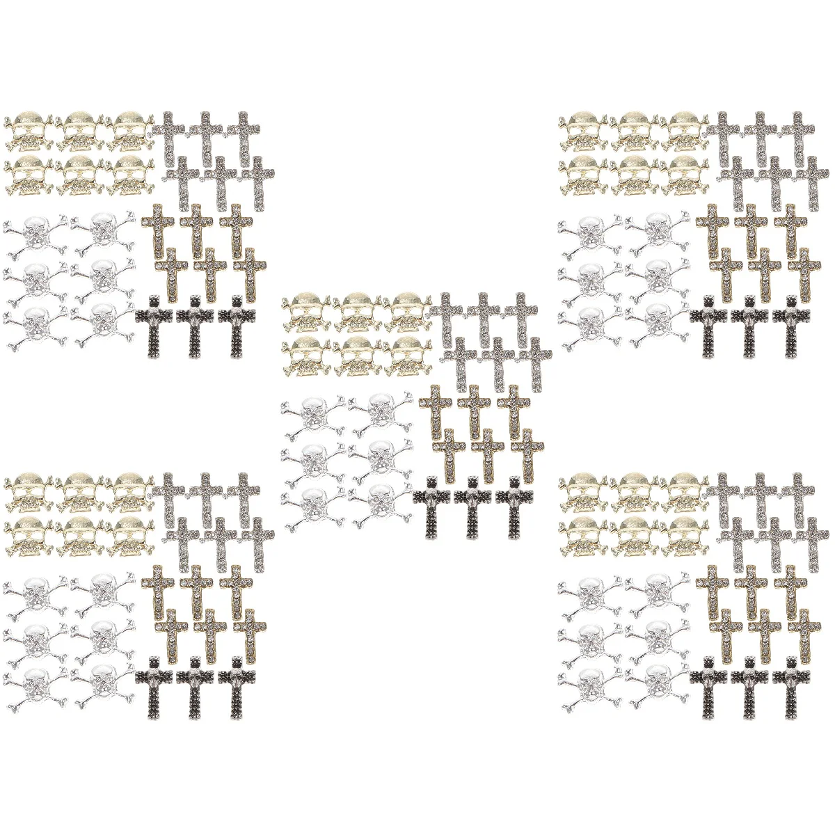 

150 Pcs Nail Charms 3D Nail Studs Cross Nail Jewelry Decorations