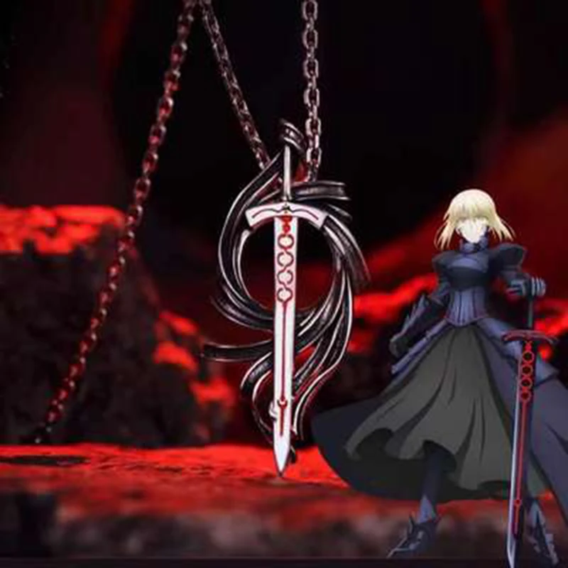 

Fate Stay Night Heaven's Feel Excalibur Morgan Saber Alter Necklace Anime FGO FSN Pendant 925 Sterling Silver Emiya Gifts