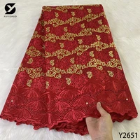 african lace fabric cotton 2022 high quality embroidery nigerian french swiss voile cotton lace evening dress cloth y2651