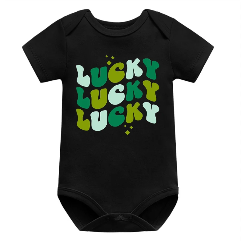 

Lucky Bodysuits St Patricks Day Onesie Baby St. Patrick Lucky Baby Girl Outfit Retro St Patricks Infant Girl Clothes Luck