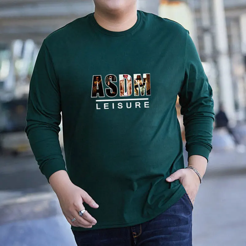 

Футболка мужская с буквенным принтом, Стильная универсальная Повседневная Свободная рубашка с длинным рукавом и круглым вырезом, весна-осе...