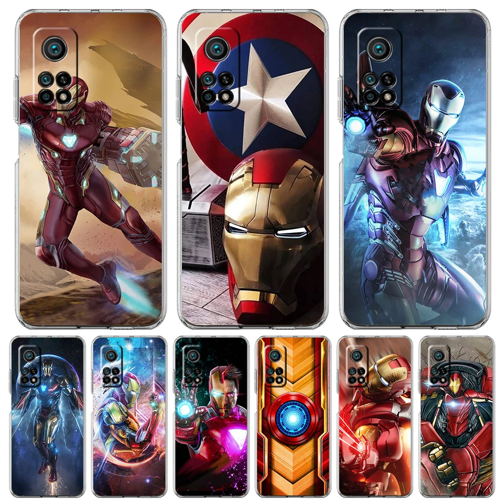 

Чехол для телефона Marvel Железный человек для Xiaomi Mi Poco F3 X3 X4 GT NFC M3 M4 11 Ultra 12 11X 11i Pro Lite 5G мягкий прозрачный чехол Coque