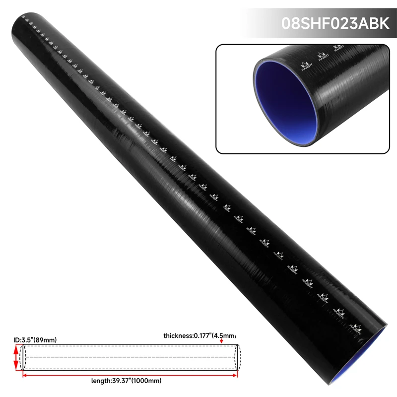

Universal Straight Coupler Silicone Hose 89mm 3.5inch/102mm 4.0inch Fit for Intercooler/Radiator 3Ply 1PCS Black/Blue/Red