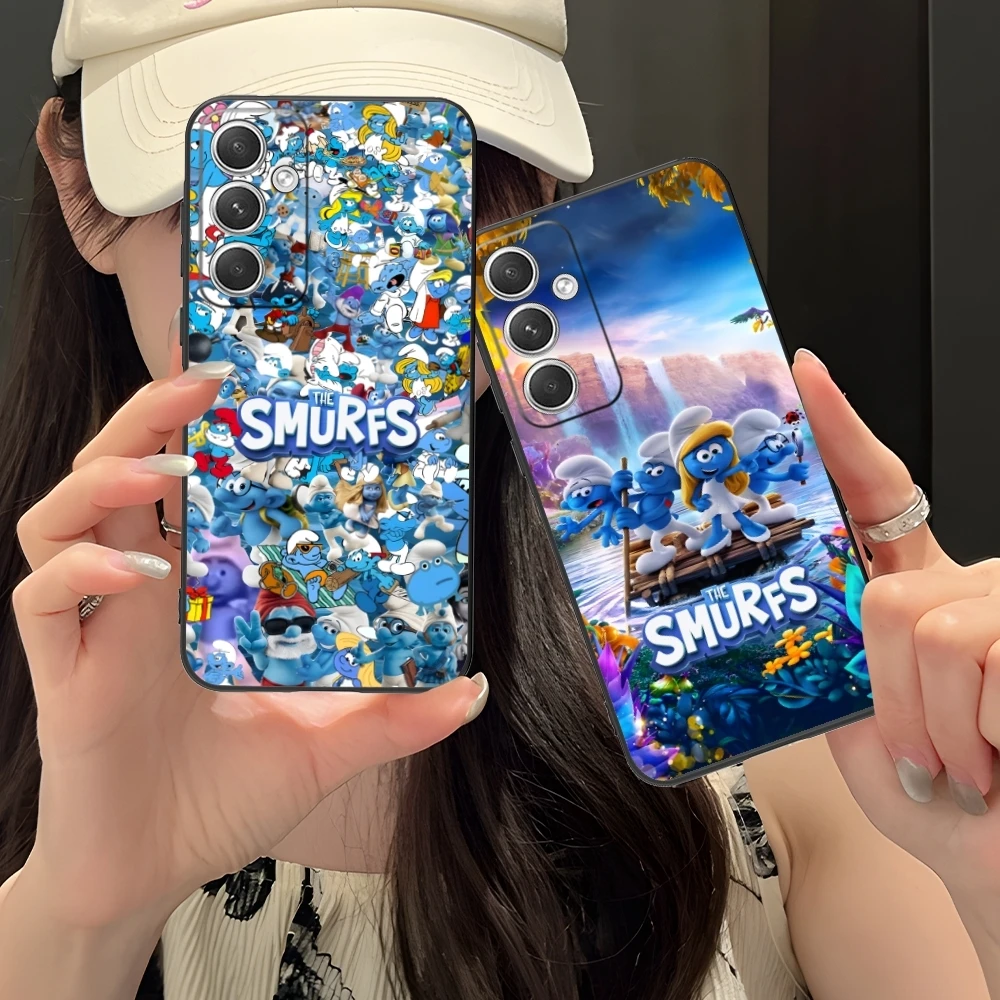 Smurfs Smurfette Smart Mobile Cell Phone Case for Samsung Galaxy S24 S23 S22 S21 S20 S10 S9 Plus FE Ultra Lite Black Cover Shell