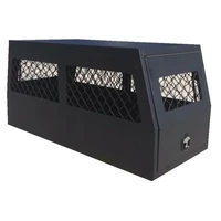 black alloy tool box with dog cage rack included