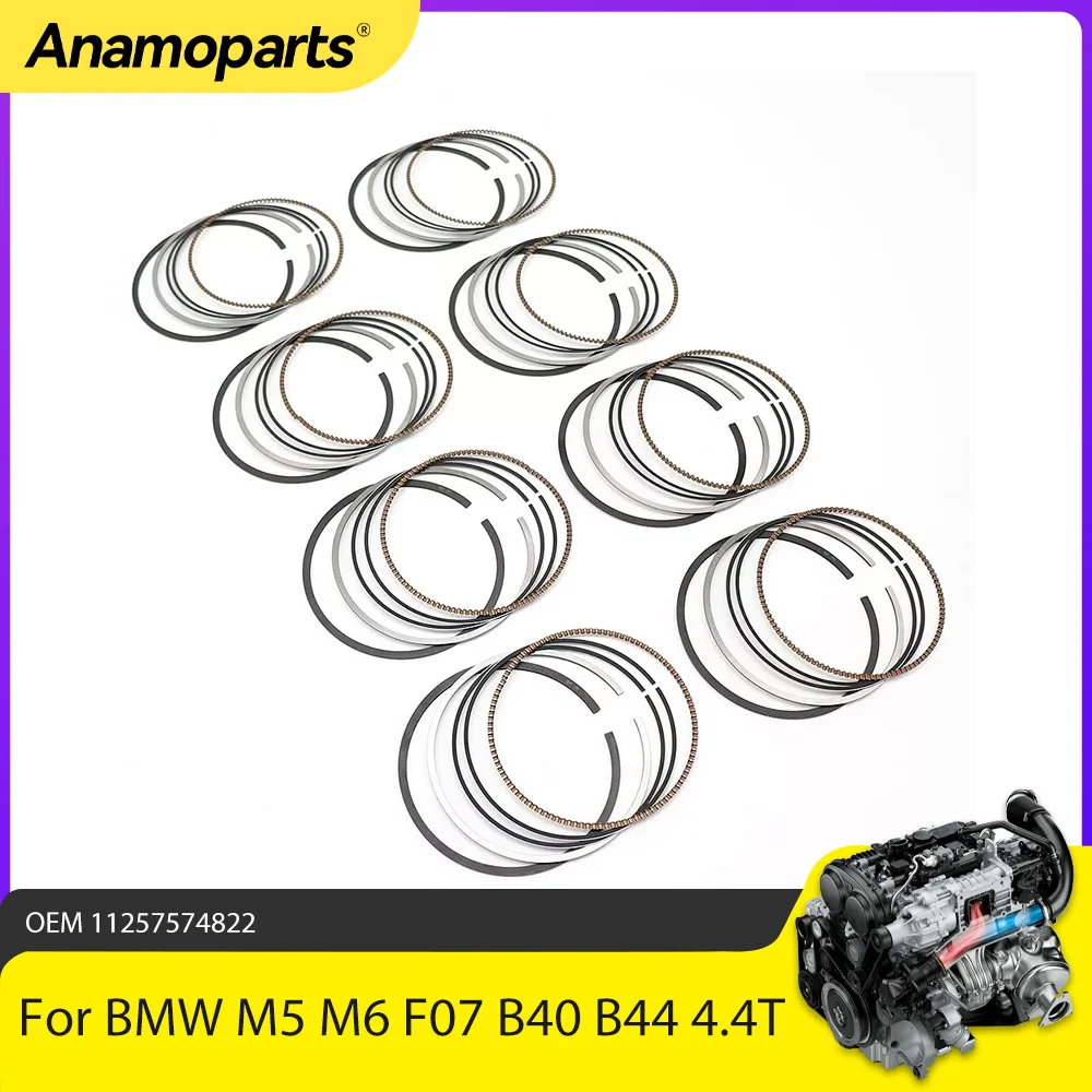 

Комплект поршневых колец деталей двигателя подходит для V8 GAS 4.4 L для BMW N63B44A S63B44 550i 650i 750i X5 X6 50i F07 F10 F11 F12 4.4L 11257574822