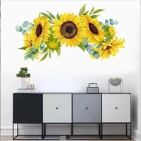 30cm x 60cm sunflower wall stickers art decals removable flower wallpaper for living room bedroom kitchen background decoration