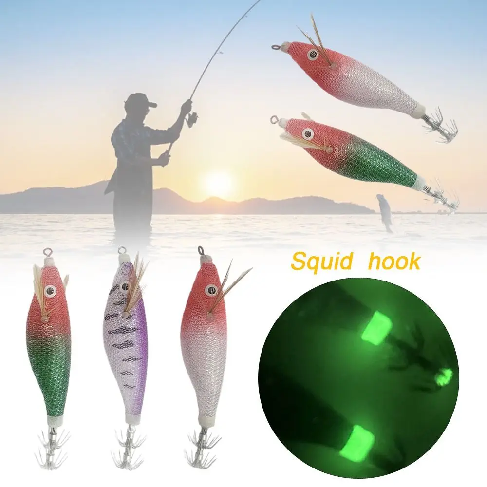 

2PCS Lead sinker Wood shrimp lures 2023 Fishing tackle 10g/8.5cm Octopus lure Explosive hook Squid Fishing bait Lifelike