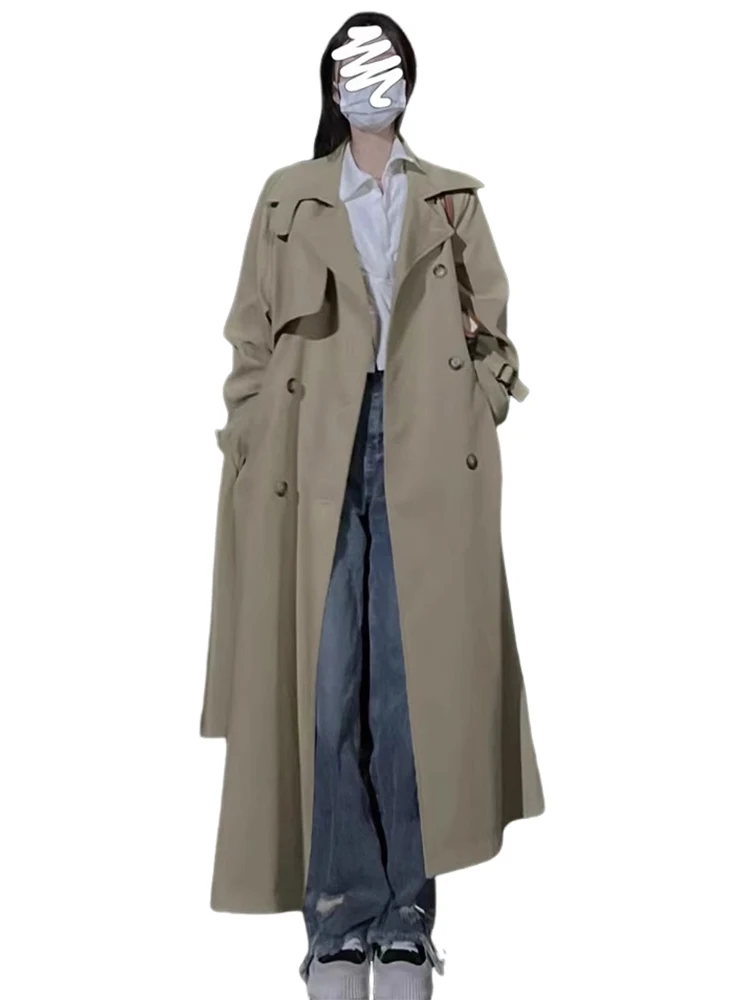 Британский плащ цвета хаки верхняя одежда для женщин весна 2024 новая маленькая