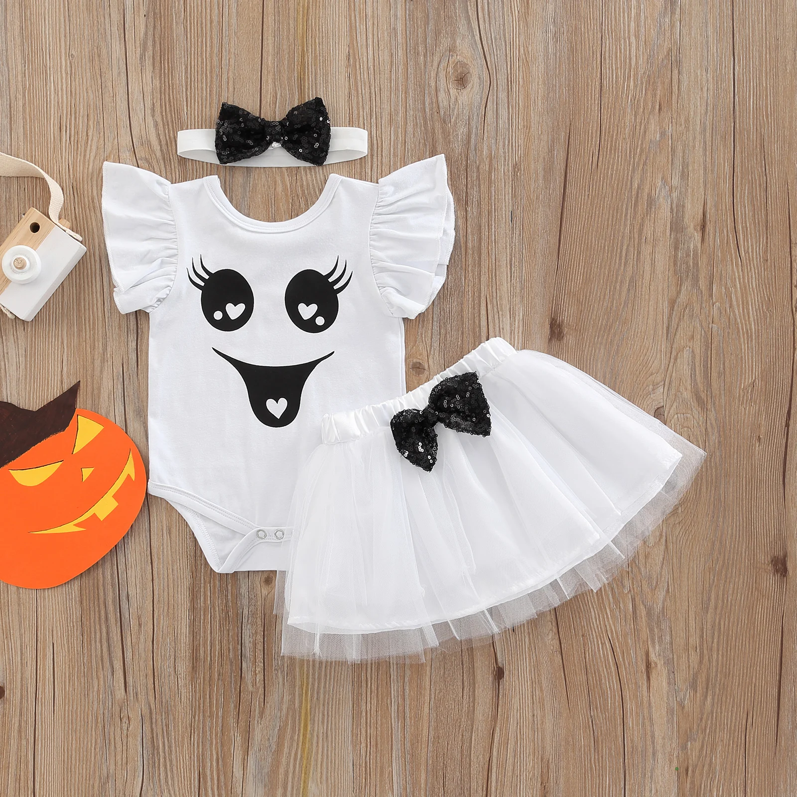 Костюм на Хэллоуин My Firsr комбинезон с длинным рукавом и принтом тыквы сетчатая