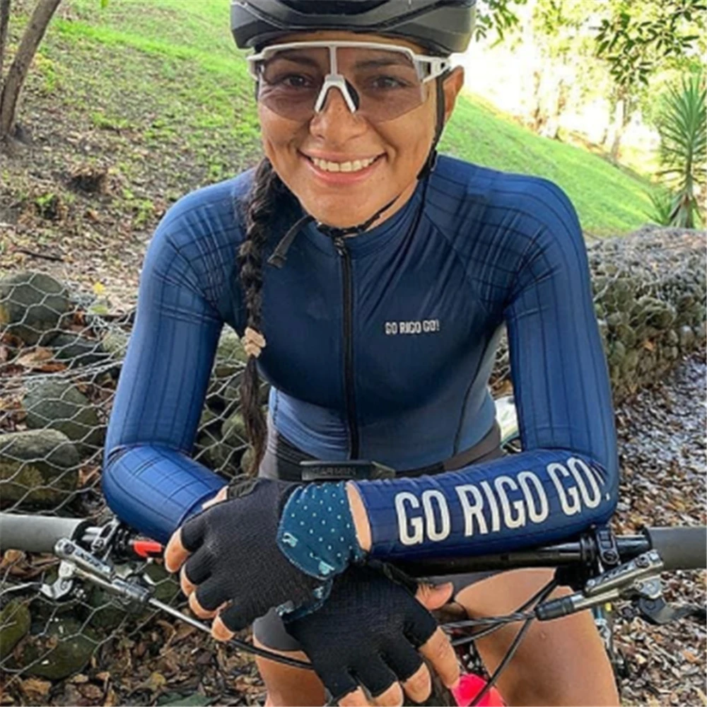 

Santic Go Rigo Go New Long Sleeve Bike Bib Shorts Set Women Mountain Bicycle Wear Suits trek ciclismo Team Cycling Jersey MTB