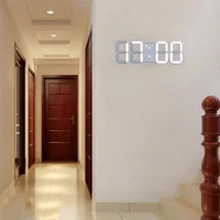 3D Hanging Clock Large LED Digital Wall Clock Date and Time Celsius Night Light Table Clock Living Room Alarm Clock Home Decor