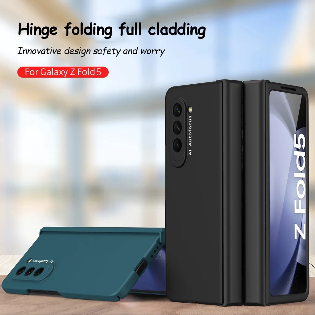 

Hinge Colorful Case for Samsung Galaxy Z Fold 5 Fold 4 Fold 3 Fold 2 Tempered Glass Hard Plastic 360° Full Protective Cover
