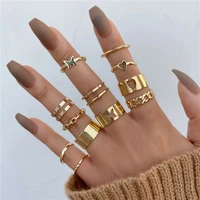 fashion jewelry rings set star butterfly metal hollow round opening women finger ring for girl lady party wedding gifts