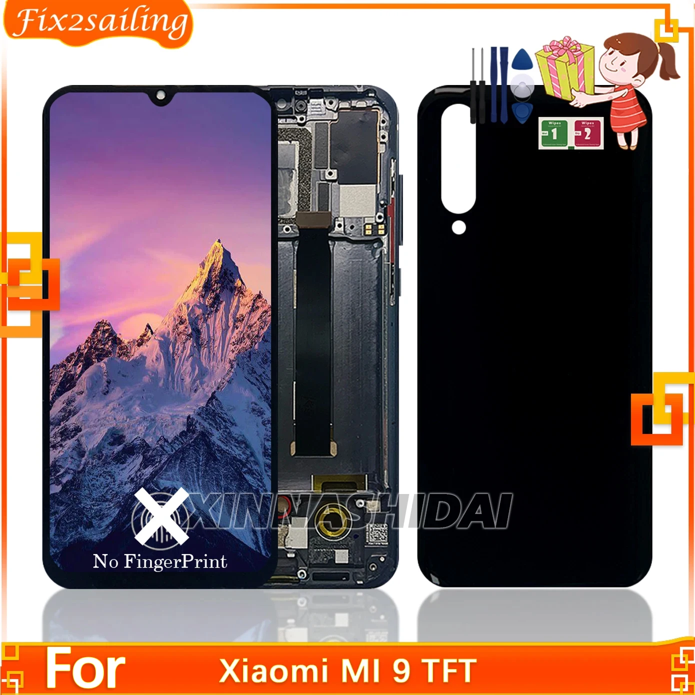 Фото Супер TFT-дисплей для Xiaomi Mi 9, ЖК-дисплей, преобразователь сенсорного экрана в сборе с рамкой для Xiaomi Mi 9 Mi9, ЖК-экран №1