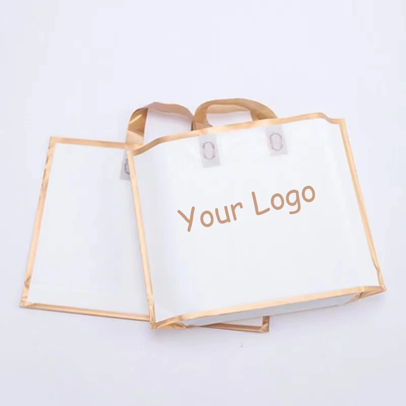 

200 шт., пластиковая подарочная упаковка с ручкой и логотипом на заказ