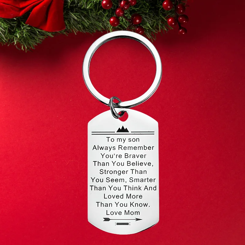 Хит продаж, вдохновляющий брелок с подвеской в виде сына, всегда помните, что вы мужественнее, чем вы верите, брелок, брелок, подарок на выпускной Хит продаж, вдохновляющий брелок с подвеской в виде сына, всегда помните, что вы мужественнее, чем вы верите, брелок, брелок, подарок на выпускной