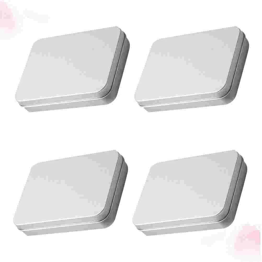 

Мини-жестяные коробки 4 шт., портативная коробка для конфет, упаковочная коробка для хранения, коробка для конфет, подарков, поделок (плоская ...