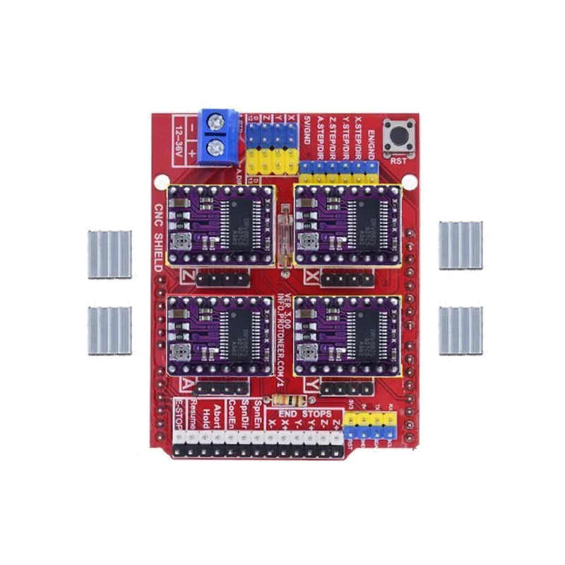 Новый гравировальный станок с ЧПУ Shield v3 / 3D-принтер + 4 шт. A4988 плата расширения