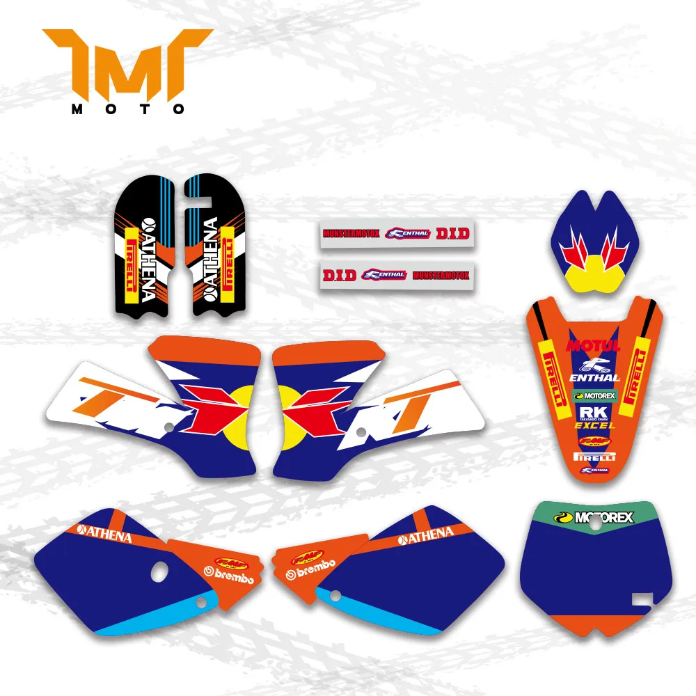 TMT Motorcycle Team Graphic & Backgrounds Decal Stiker Kits para KTM SX65 SX 65 2002 -2008 Motorcycle Team