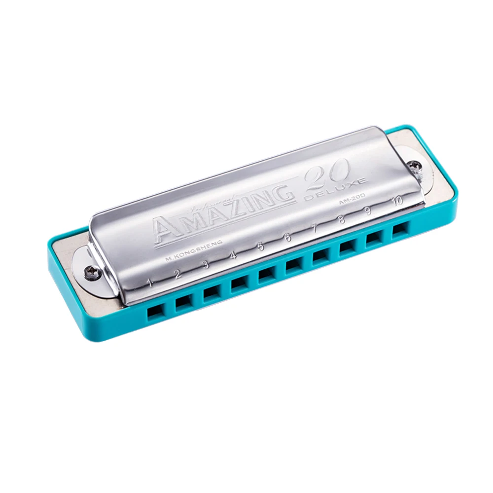 

KONGSHENG Harmonica Diatonic 10 Hole Blues Harp Mouth Organ Key C ABS Comb Musical Instrument Kongsheng Professional Amazing 20D