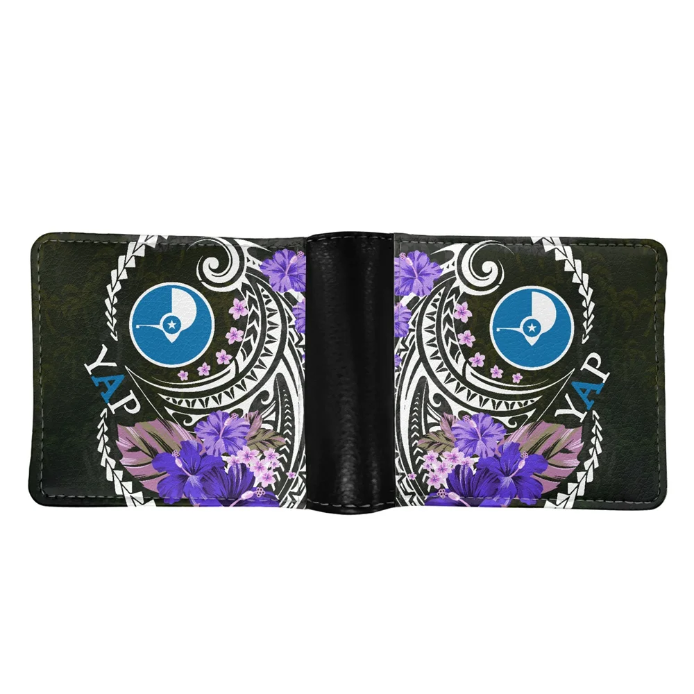

Polynesian Tribal Micronesian Custom Print 2023 For Men's Original PU Leather Shipping Fold Wallet Passport Holder Credit Card