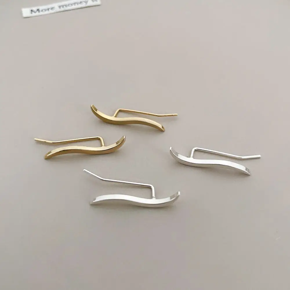 

Korean New Women Eleagnt Wave Stud Earrings Simple Drop Earrings Temperament Dangle Earrings Fashion Ear Jewelry