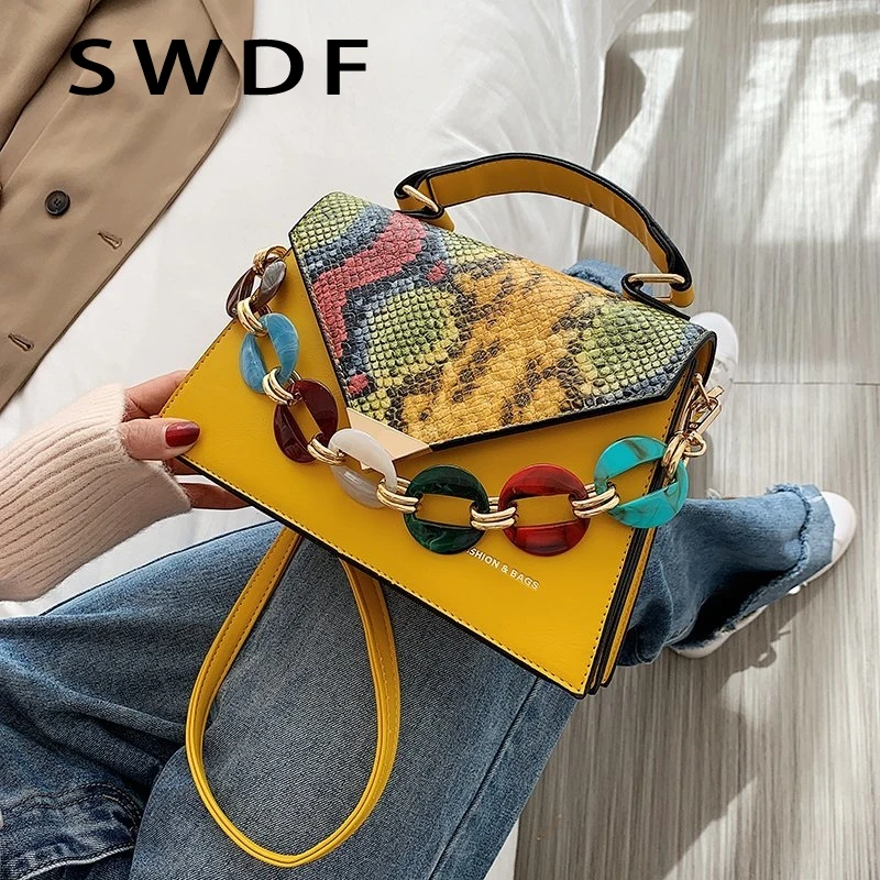 

Сумка-мессенджер женская с текстурой змеиной кожи, саквояж кросс-боди на плечо, винтажный чемоданчик с клапаном для девушек