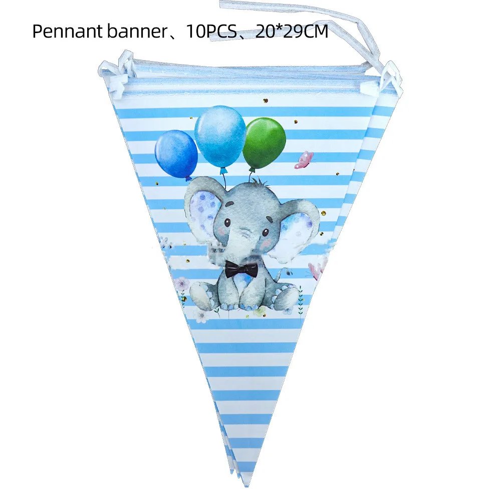 Одноразовая посуда для детского дня рождения с голубым слоном | Дом и сад