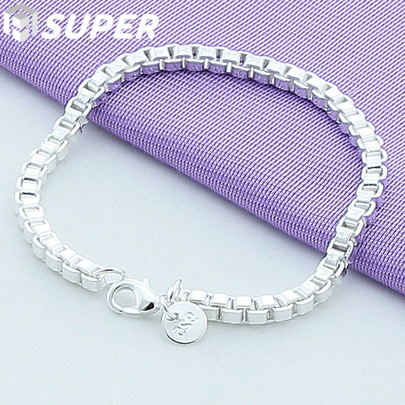 

Женский браслет-цепочка из серебра 925 пробы, с квадратным плетением 3 мм