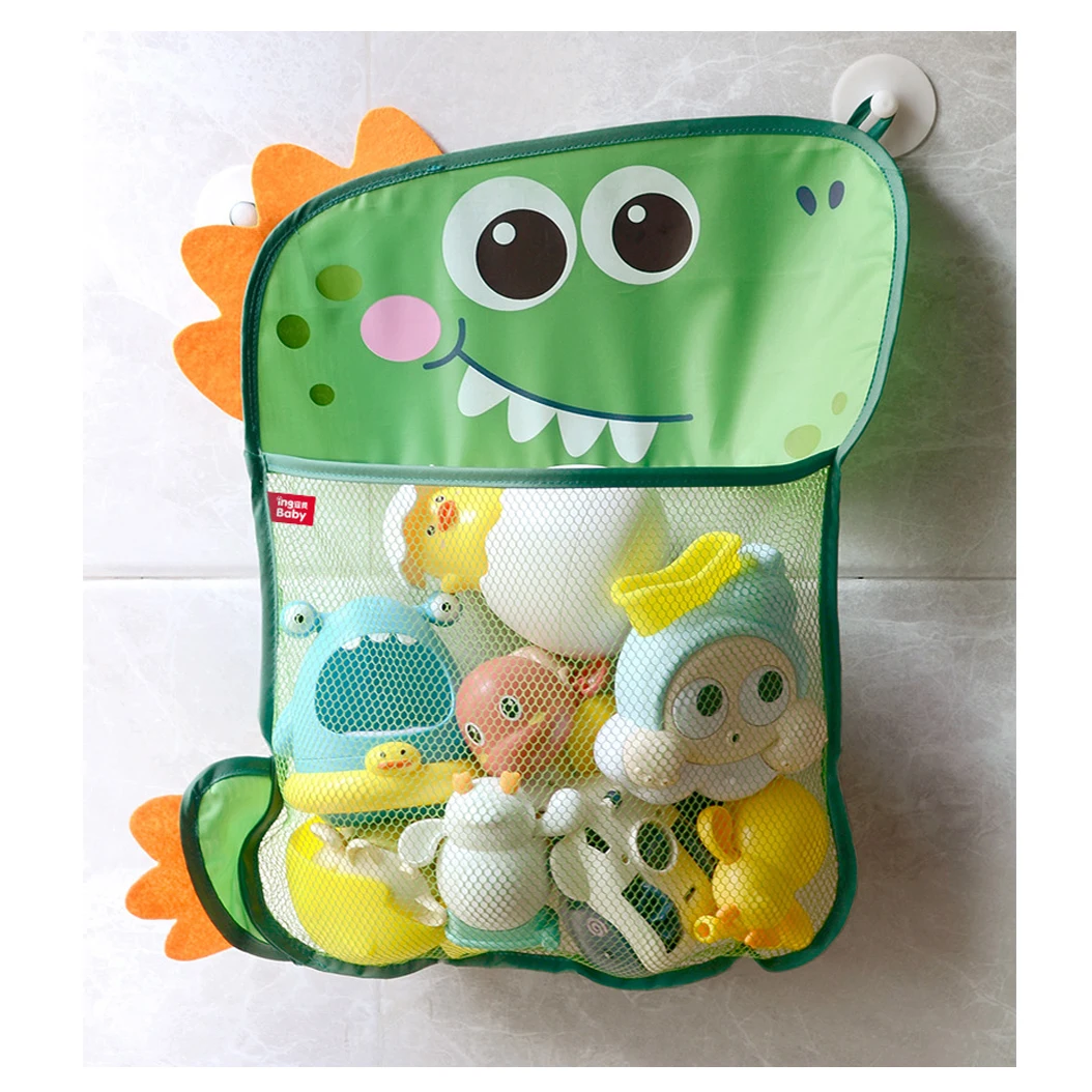 

Baby Bath Toys Organizer Cute Duck Mesh Net Toy Storage Bag Strong With Suction Cups Bath Game Bag Bathroom Organizer