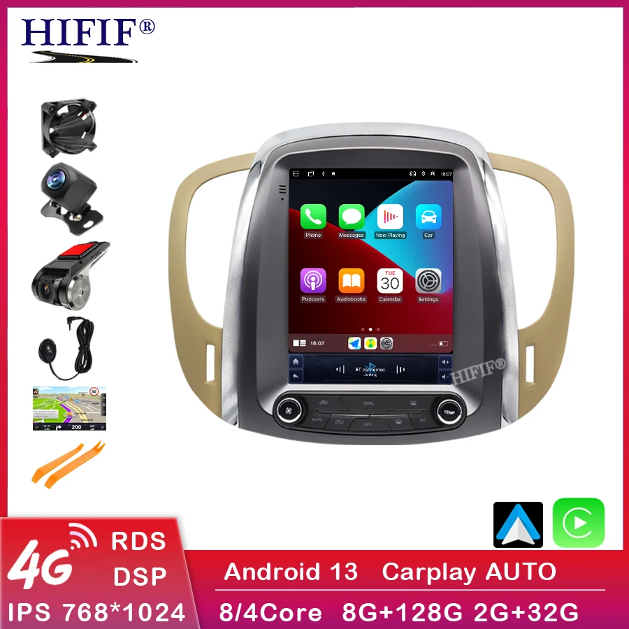 

Автомагнитола для Buick Lacrosse GM Alpheon 2009 2010 2011 2012 Android 13 с GPS-навигацией и вертикальным экраном в стиле Тесла мультимедиа