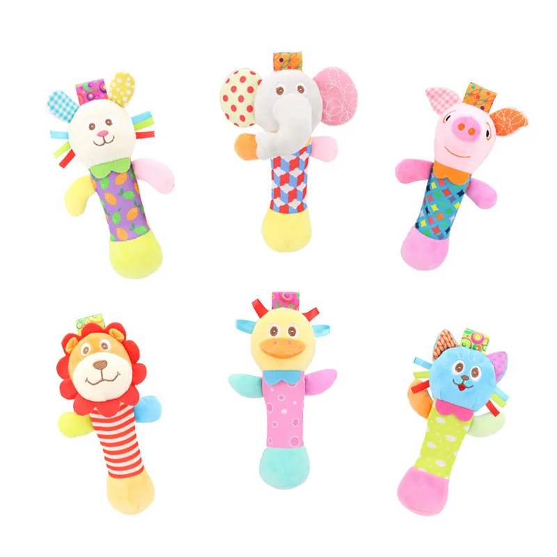 

Newborn Baby Toy Rattle Hanging Plush Lovely Cartoon Animal Bell Bed Hanging Stroller Baby Teether Toys Shower Gifts 0-12 months