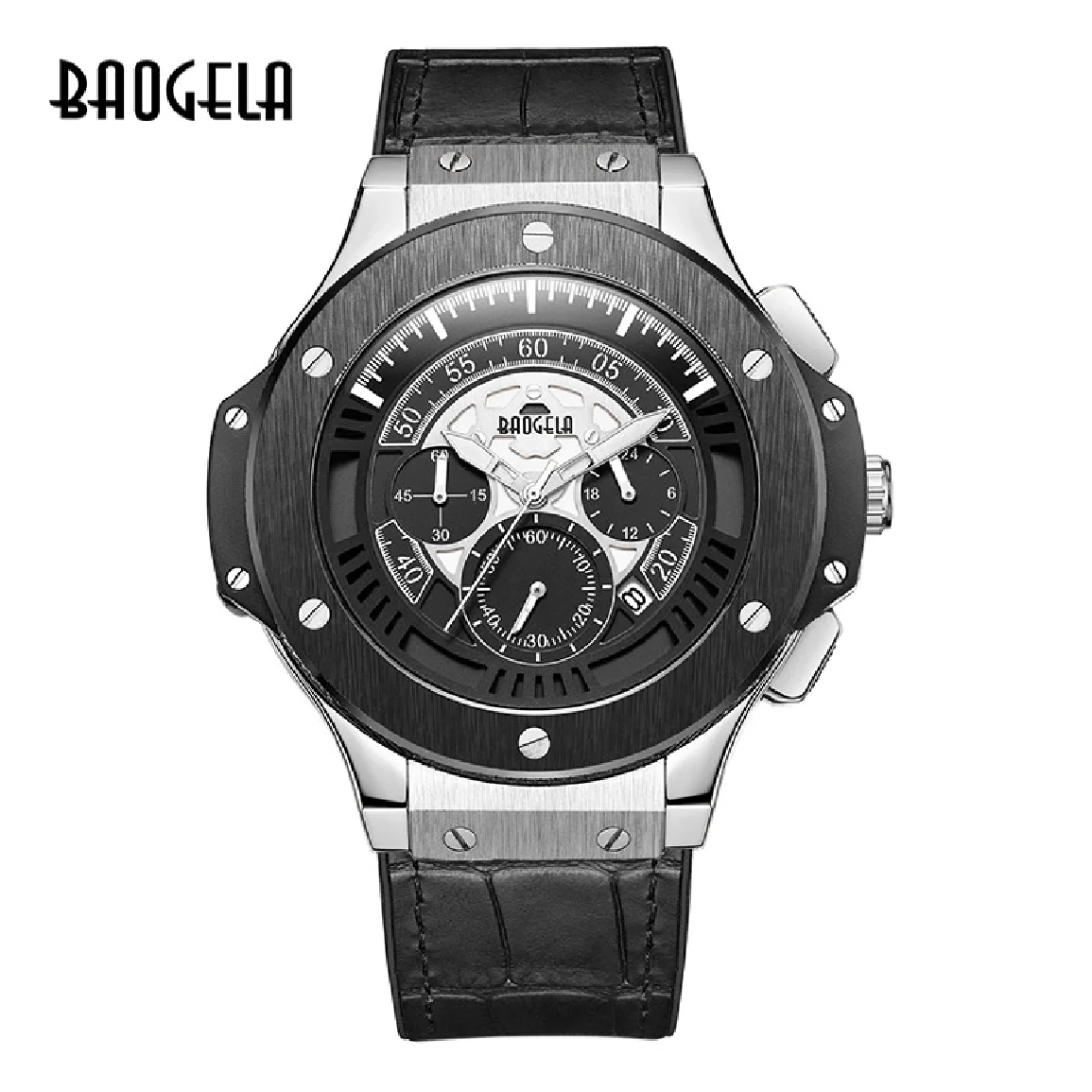 

Мужские Роскошные Кварцевые часы BAOGELA, спортивные часы с розовым хронографом, мужские часы, браслет для hommes1910